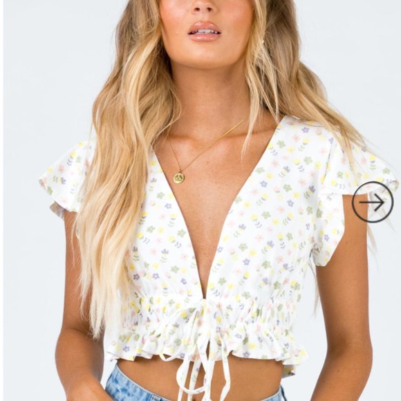 Princess Polly Tops - Olly Tie Top